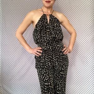 Banana Republic B&W Giraffe Print Jumpsuit
